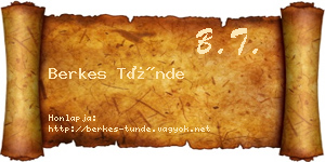 Berkes Tünde névjegykártya